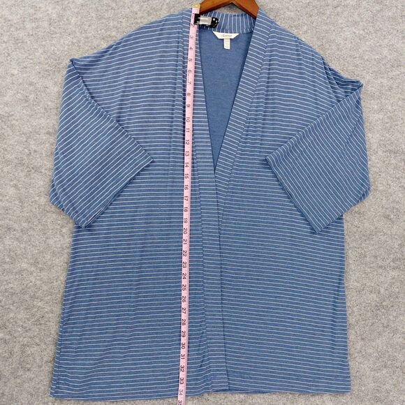 Soma House Jacket Sz XL Blue White Striped Leisurewear Lightweight Lounge Kimono - Picture 6 of 10